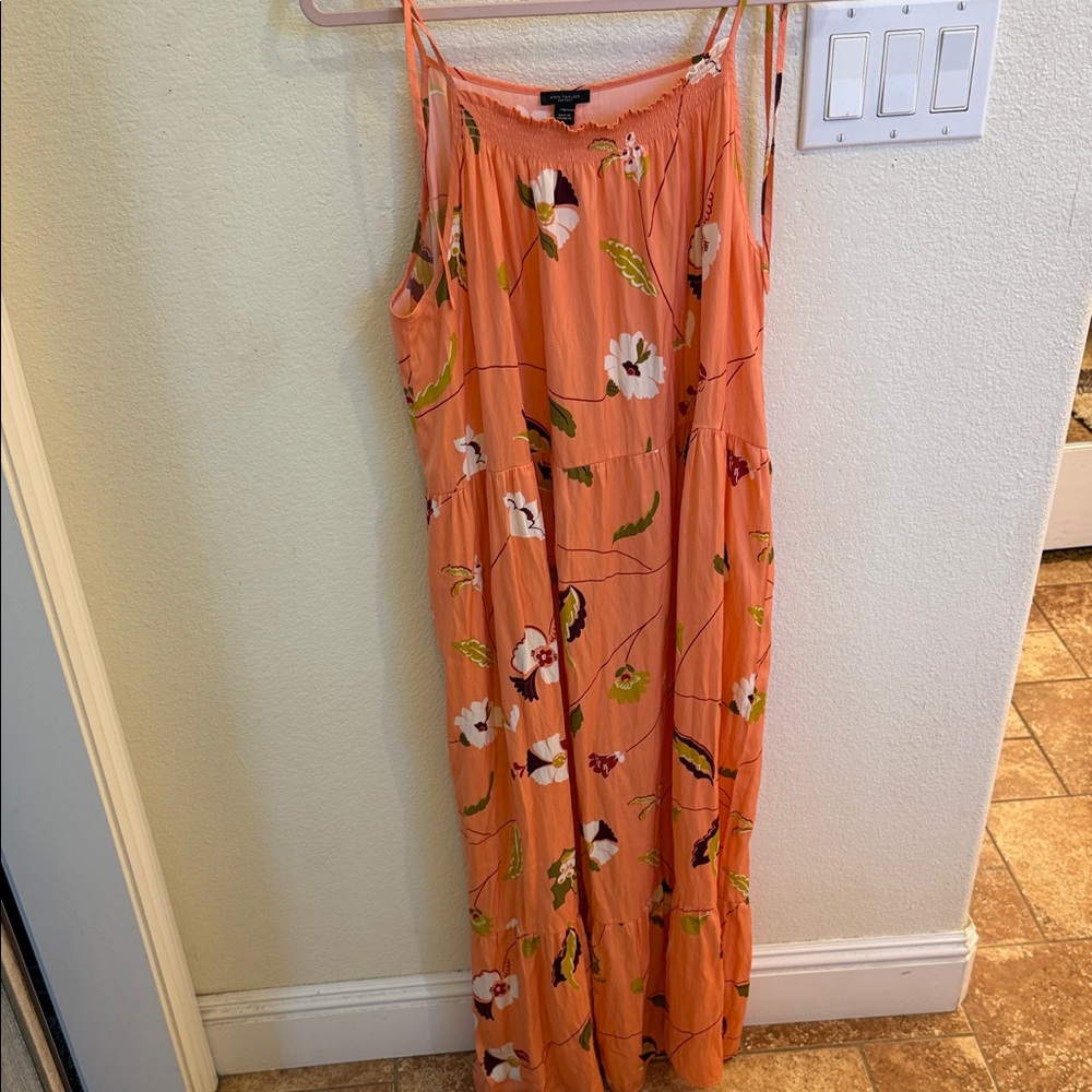 Ann Taylor Factory Orange Floral Maxi Dress